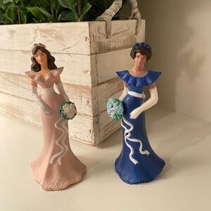 Wilton Bridesmaid in Pink/Blue Dress Cake Topper Figurines Decoration 1991